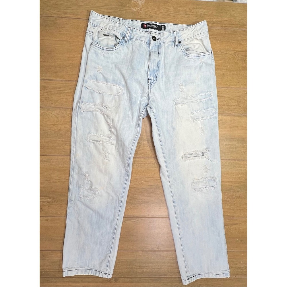 Southpole‎ Mens Distressed Relaxed Straight Denim Jeans 36x30 Streetwear
